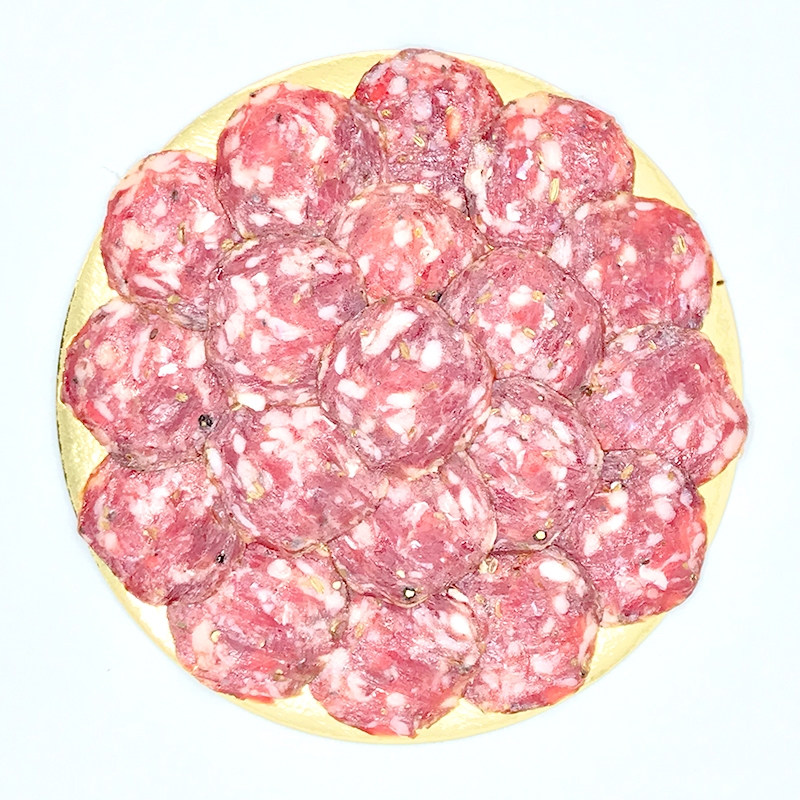 Plakjes Italiaanse droge worst Italie van Sergio Falaschi Traditionele Venkelsalami Finocchiona IGP online bestellen webshop