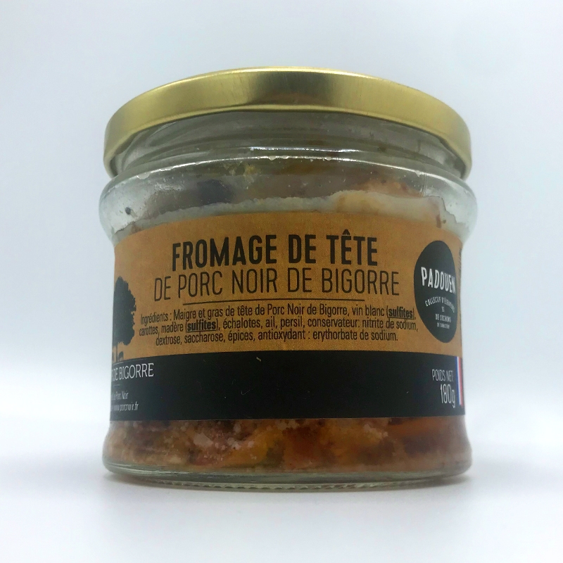 Franse Fromage du tete Terrine van kopvlees van Noir de Bigorre Frankrijk
